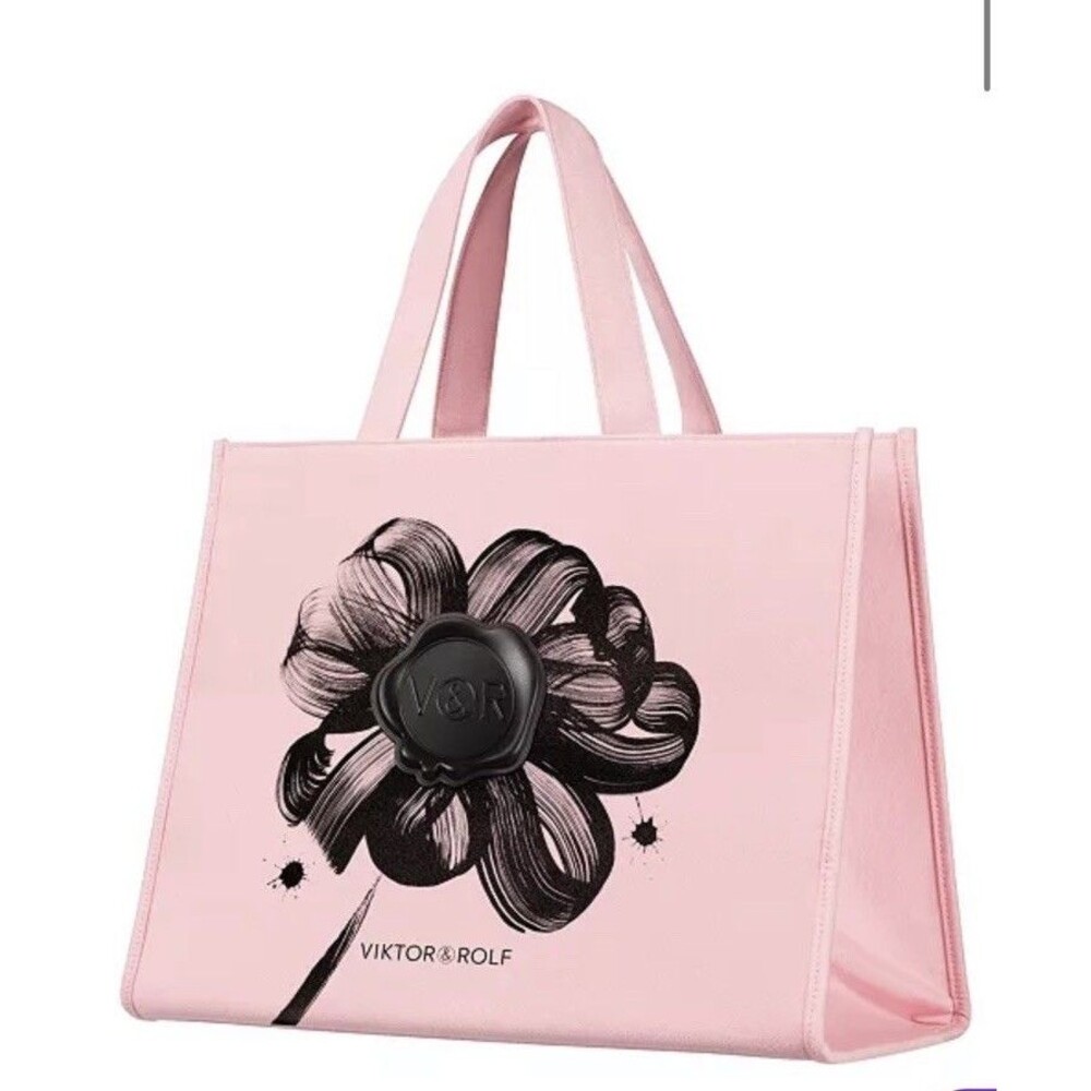 FLOWERBOMB VIKTOR & ROLF XL TOTE Bag all around Pink Fragrances NEW With Tags!